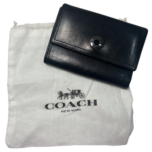 Coach Handbags - Coach Y2K Black Smooth Leather Trifold Wallet comes with Dusty!